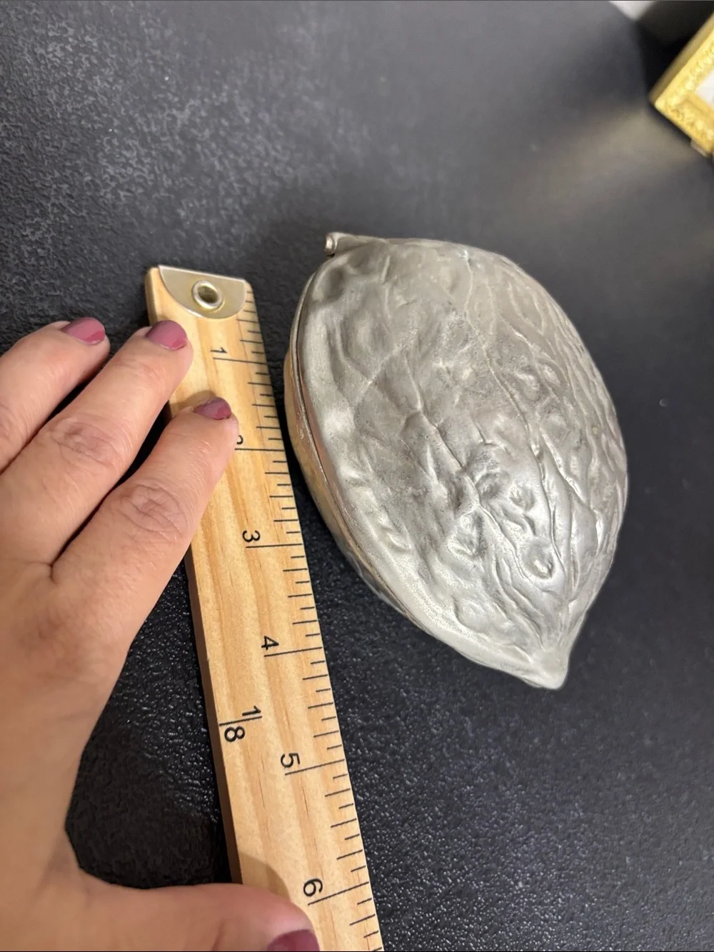 Silver Walnut-Shaped Decorative Nut Cracker Holiday